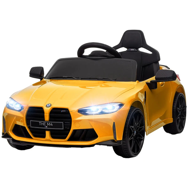 12V Yellow BMW M4 Licensed Kids Car with Remote Control & Music