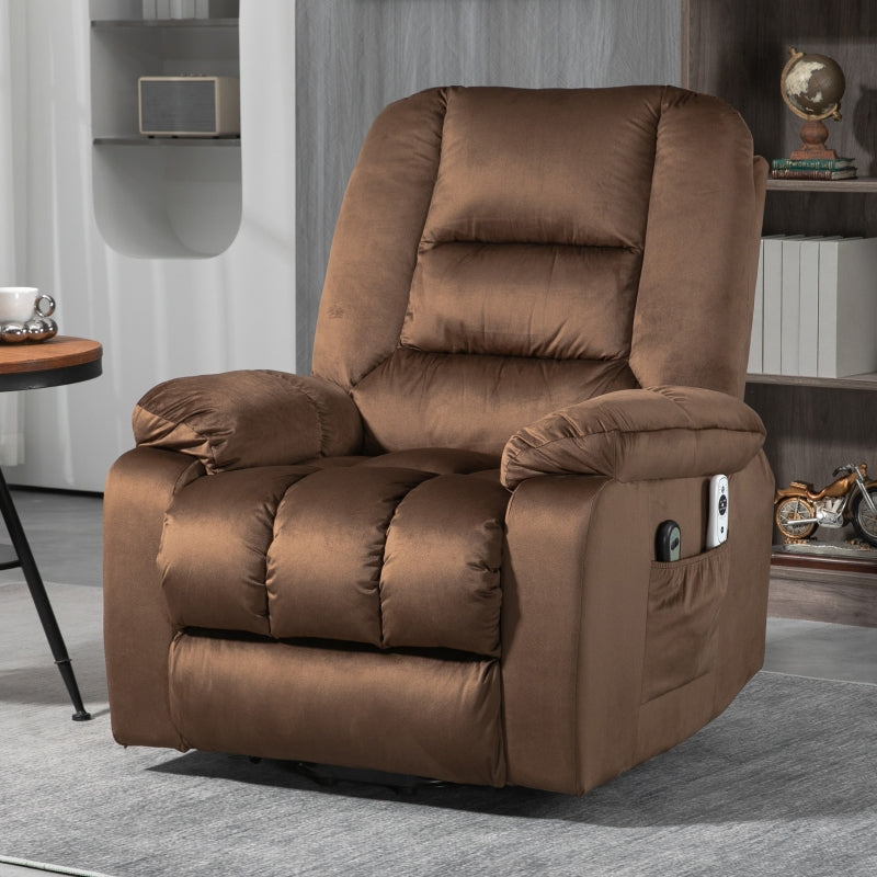 Brown Leathaire Massage Armchair with Heat and Reclining Back