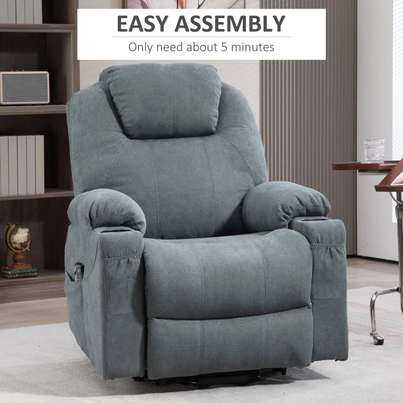 Grey Massage Recliner Chair with Heat Function