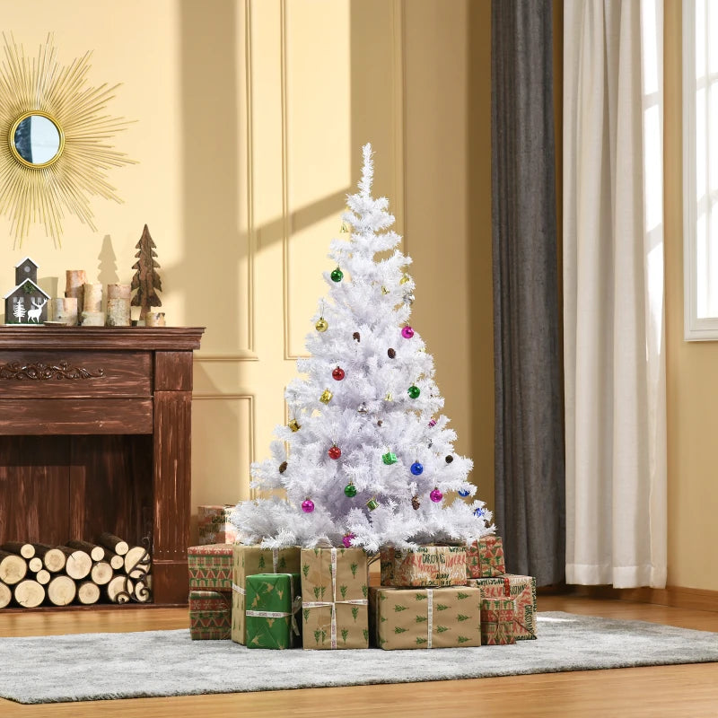 5FT White Artificial Christmas Tree with Metal Stand - Seasonal Home Decor