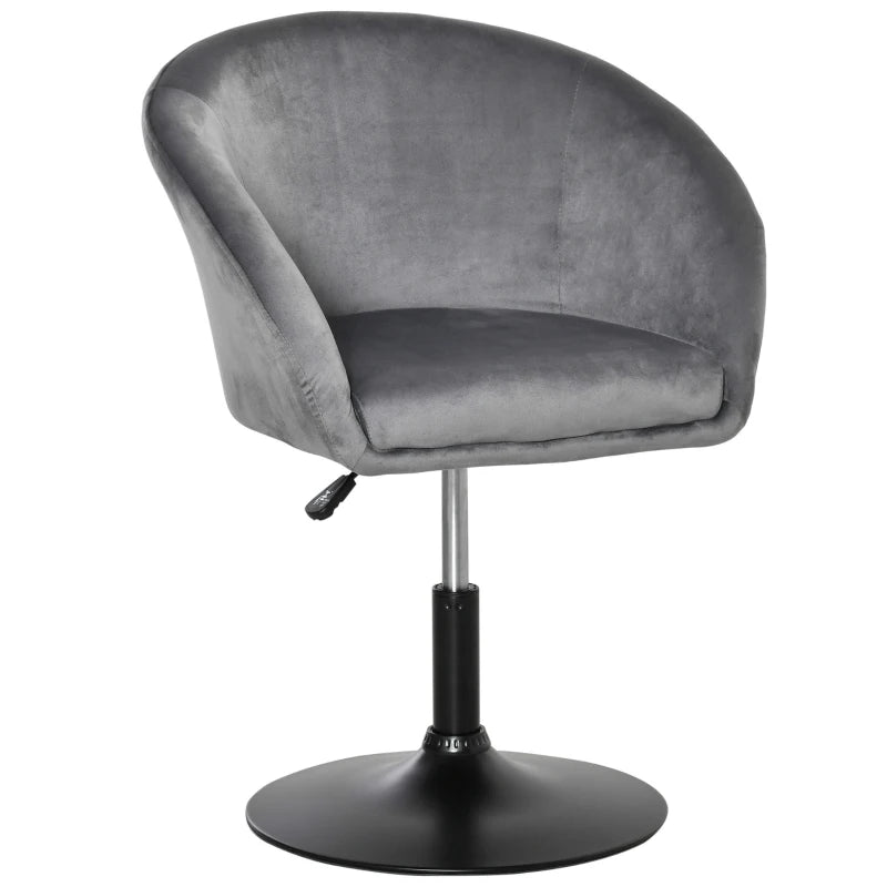 Grey Swivel Fabric Bar Stool with Adjustable Height