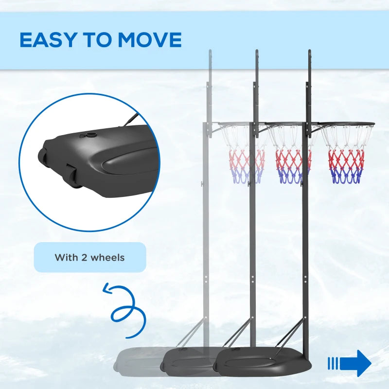 Adjustable Freestanding Basketball Hoop - Black, 167-228cm