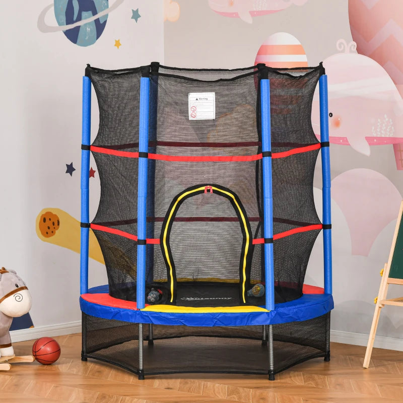 Kids 5.2FT Trampoline with Enclosure Net - Multi-color, Ages 3-6