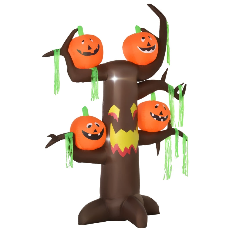 Spooky 2.4m Halloween Inflatable Ghost Tree with Pumpkins & LEDs