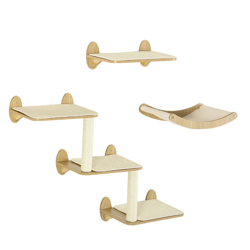 Oak Cat Climbing Set with Shelves & Hammock