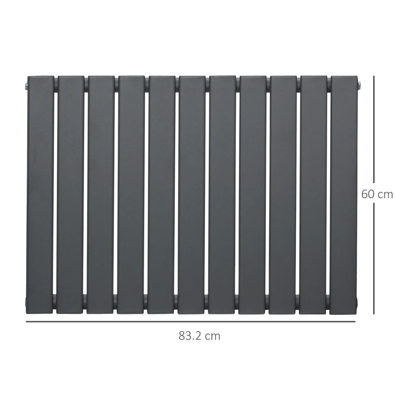 Grey Vertical Designer Radiator, 830 x 600 mm Water-filled Heater for Home