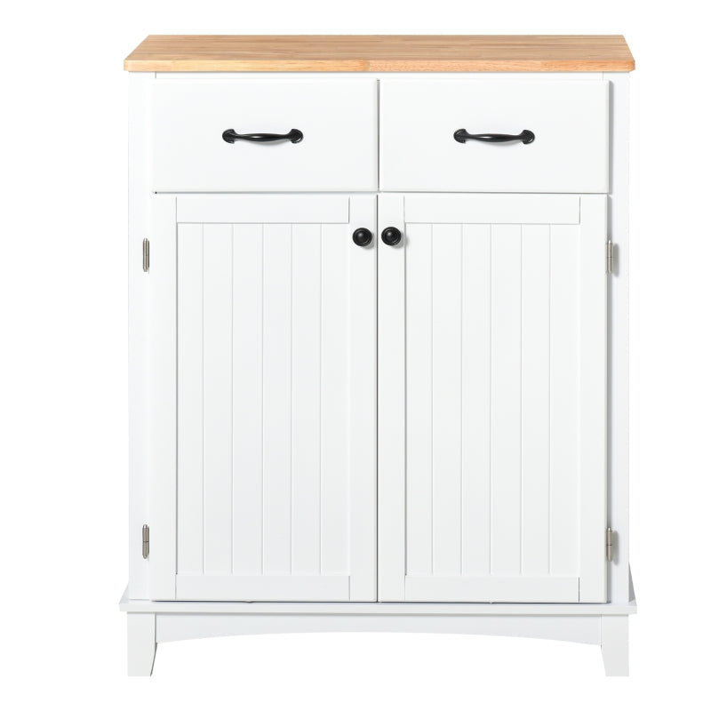 White Wooden Kitchen Storage Cabinet with Drawers