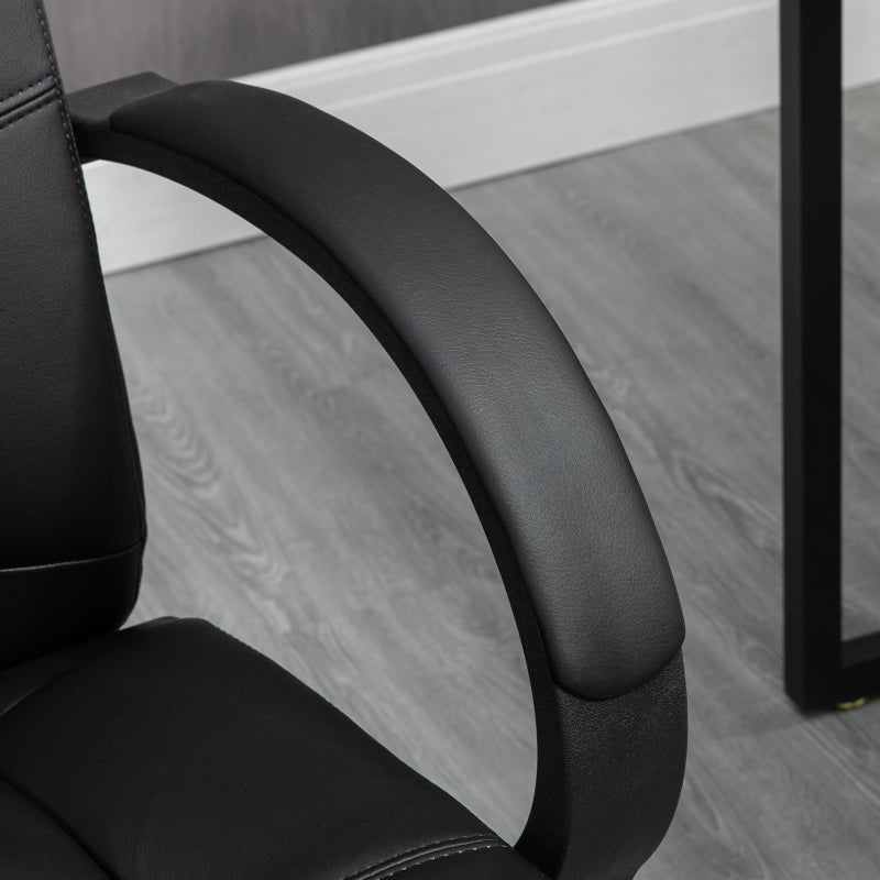 Black PU Leather Office Swivel Chair with Adjustable Height