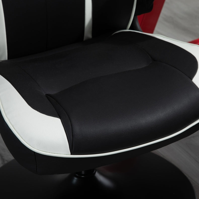 Black & White Ergonomic Gaming Chair with Adjustable Height