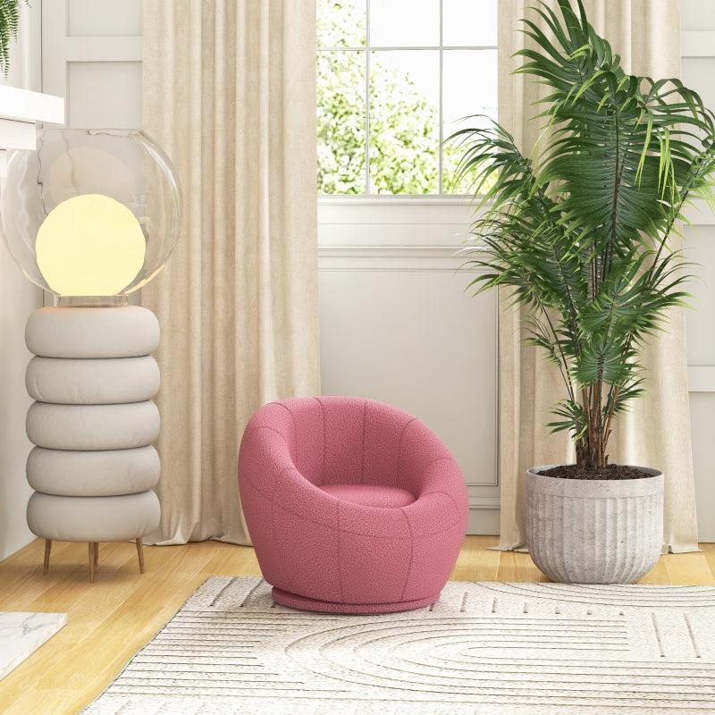 Modern Pink Swivel Armchair for Living Room, Bedroom, Home Office