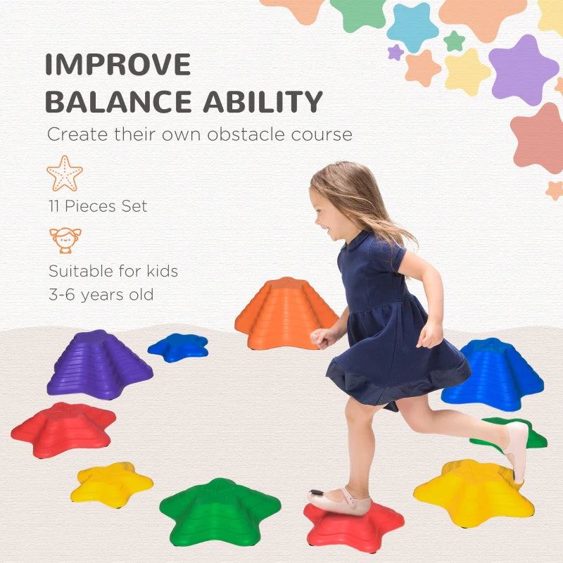 Multicoloured Kids Starfish Balance Stepping Stones Set