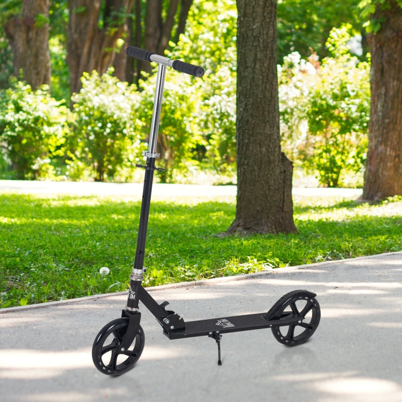 Blue Kids Foldable Kick Scooter with Adjustable Height and Rear Brake