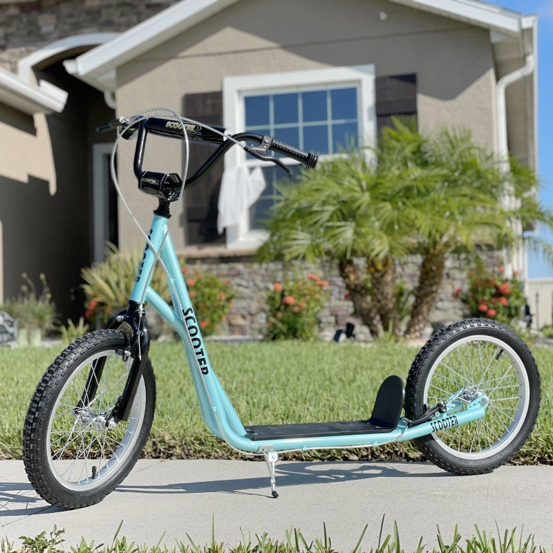 Blue Kids Kick Scooter with Adjustable Height, Anti-Slip Deck, Dual Brakes, Rubber Tyres