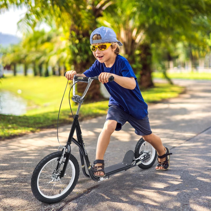 Black Alloy Wheel Stunt Scooter with Pneumatic Tyres