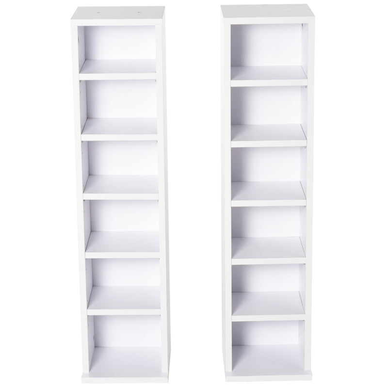 White Adjustable CD Media Display Shelf Set of 2