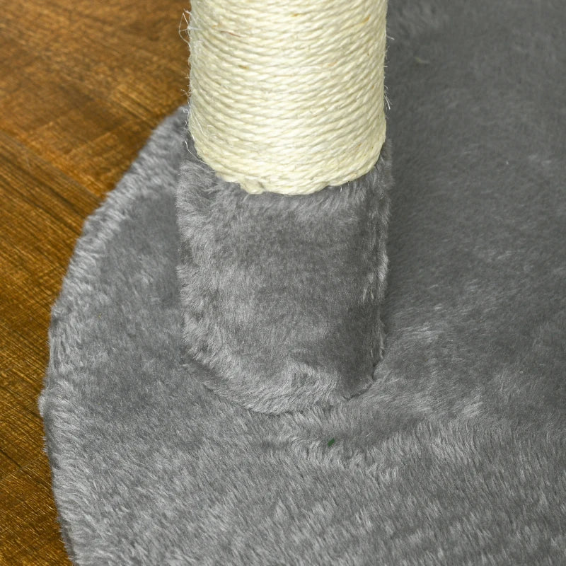 Grey Cat Tree Tower with Scratching Posts and Bed