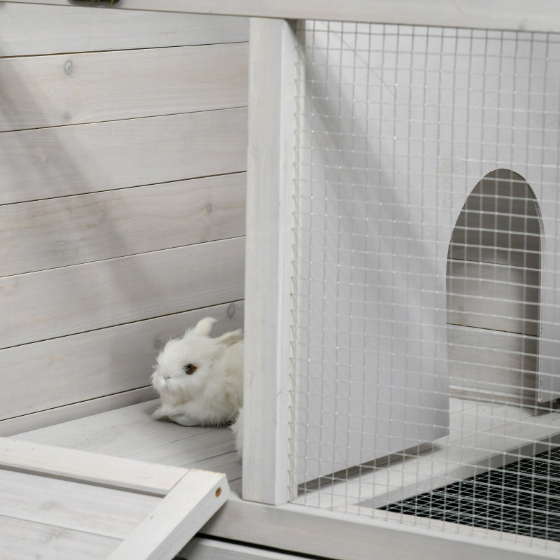 Small Animal Indoor Cage with Wheels, Light Grey, 138 x 53 x 61cm