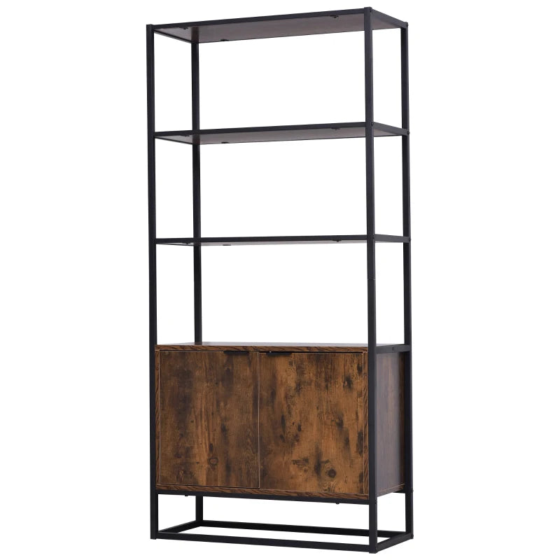 Rustic Industrial Style 3-Shelf Freestanding Storage Cabinet