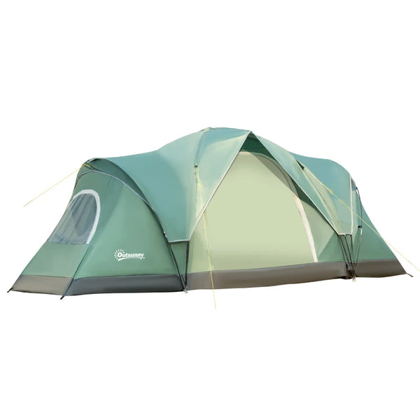 Dark Green 5-6 Person Dome Camping Tent UV Protection Water Resistant