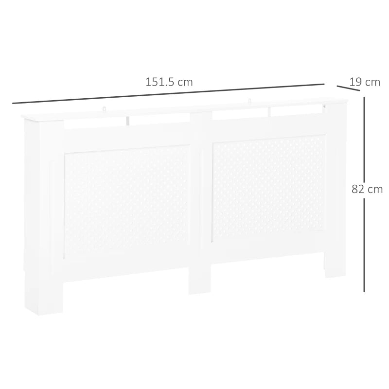 White Wooden Radiator Cover - Modern Home Furniture (Large)