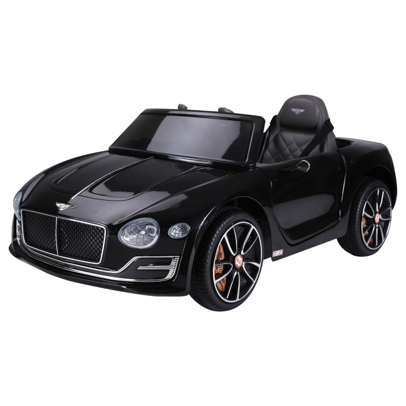 Black 12V Kids Electric Ride On Car with Remote Control and LED Lights