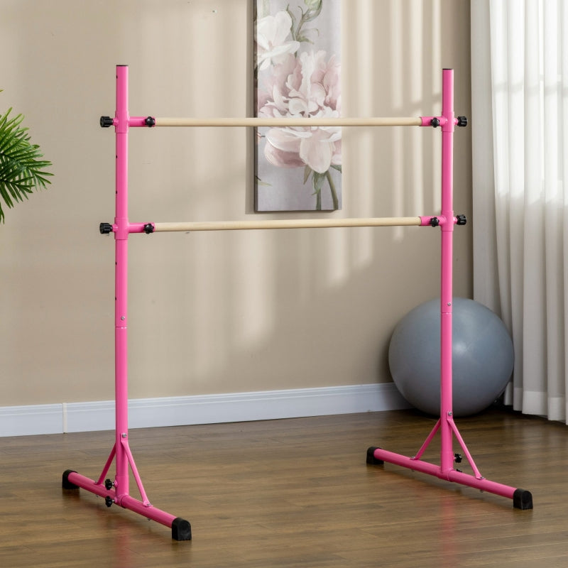 Adjustable Black Freestanding Ballet Barre with Non-slip Feet