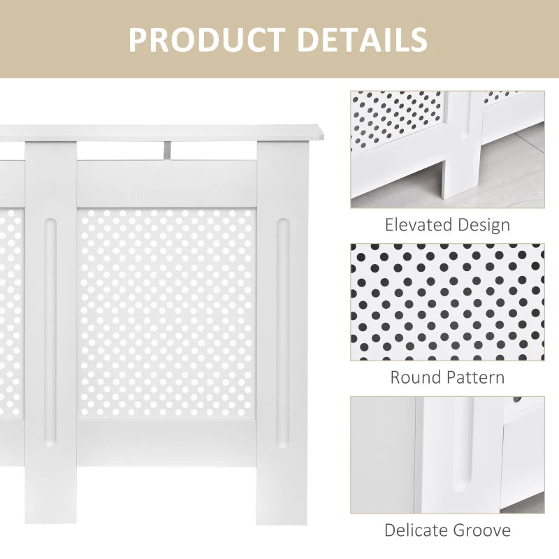 White Wooden Radiator Cover - Modern Home Furniture (Medium)