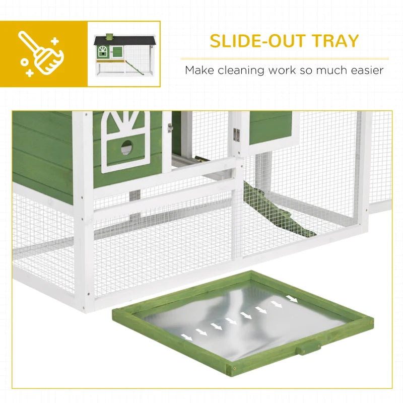 Grey 2-Tier Rabbit Hutch with Run and Water-Resistant Roof