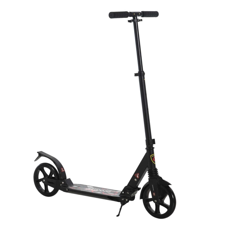 Black Folding Kick Scooter with 2 Big Wheels for Teens and Adults 14+