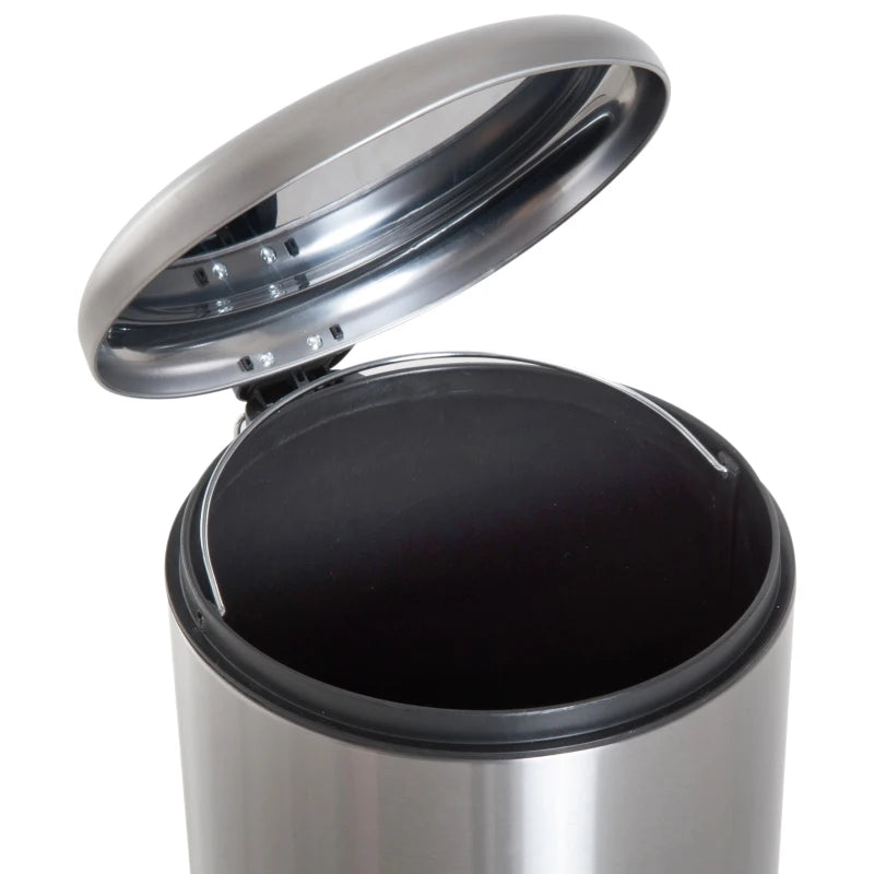 Silver Stainless Steel 30L Foot Pedal Kitchen Bin