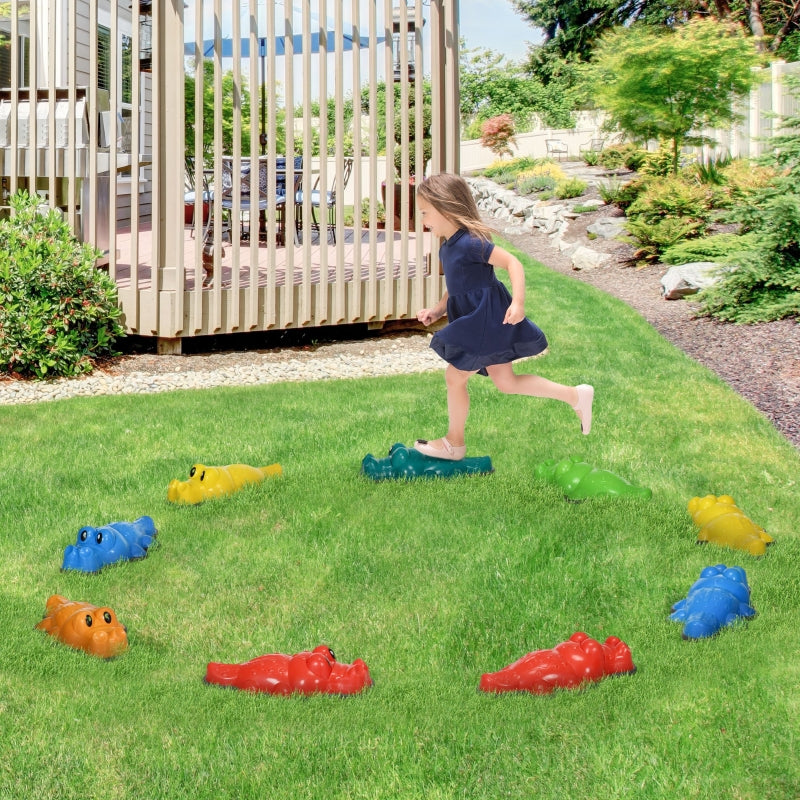 9PCs Crocodile Kids Stepping Stones Set - Anti-Slip Balance River Stones