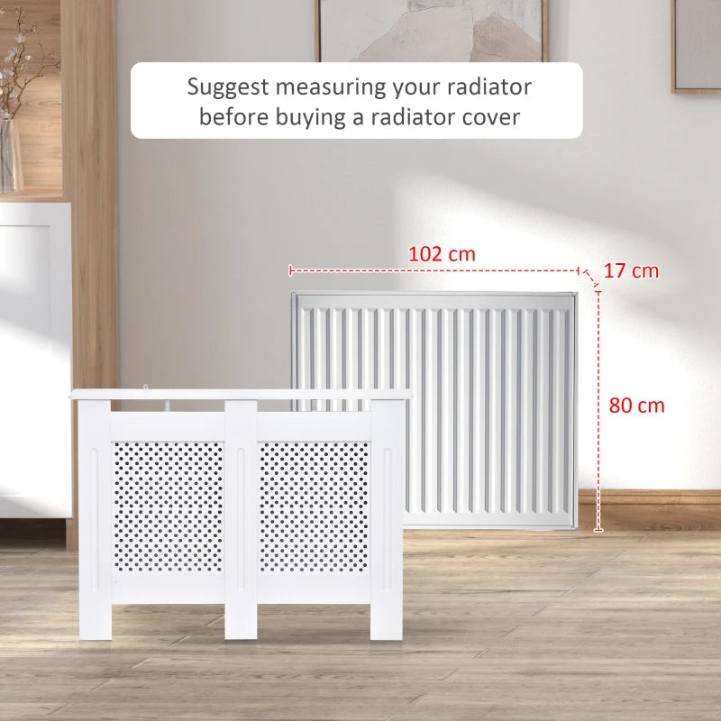 White Wooden Radiator Cover - Modern Home Furniture (Medium)