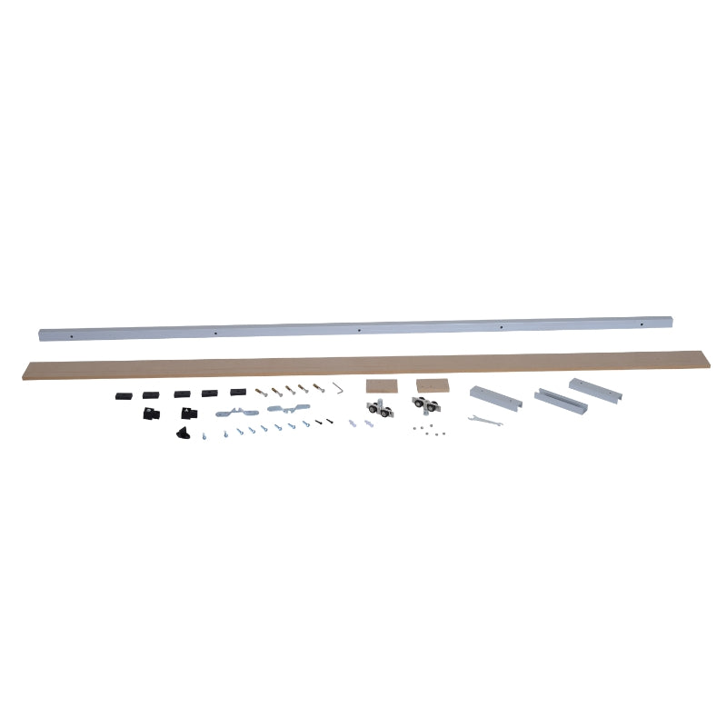 6.5FT Modern Sliding Barn Door Hardware Kit - Silver