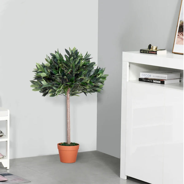 3ft Artificial Olive Tree Indoor Plant in Orange Pot - Green Home Office Decor