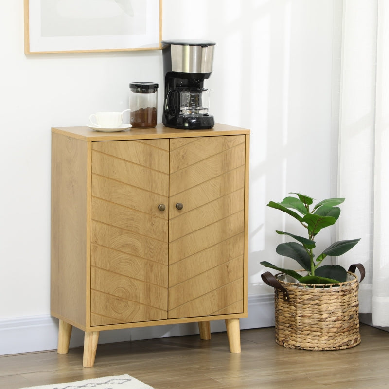 Rustic Grey Freestanding Sideboard with Inner Shelf