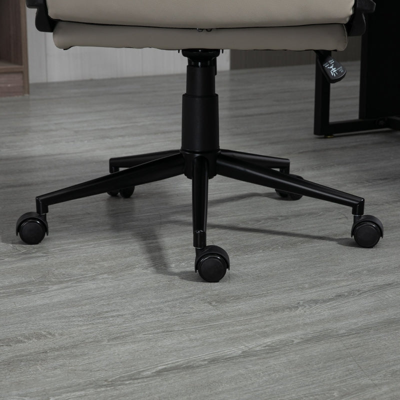 Light Grey Ergonomic Office Chair with Adjustable Height and Swivel Wheels