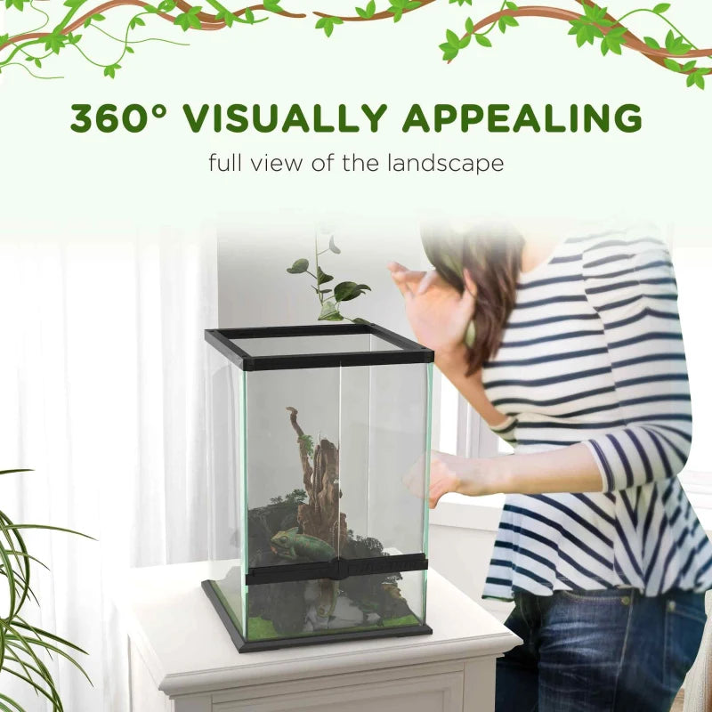 40L Reptile Vivarium with Anti-Escape Design and Ventilation - Ideal for Lizards, Frogs, Snakes, Turtles, Tortoises