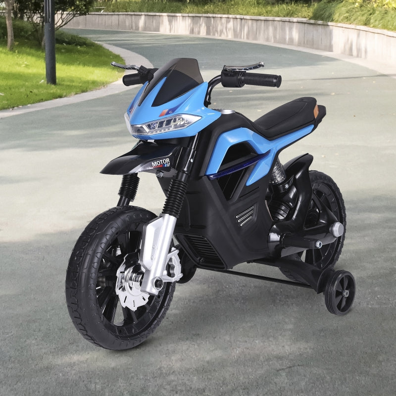 Blue Kids Electric Motorbike 6V Ride On Motorcycle with Lights and Music