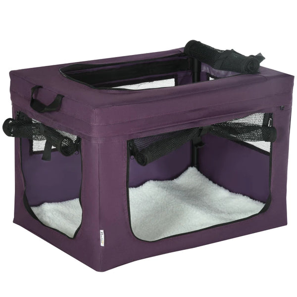 Purple Pet Carrier with Cushion for Miniature Dogs - 60cm