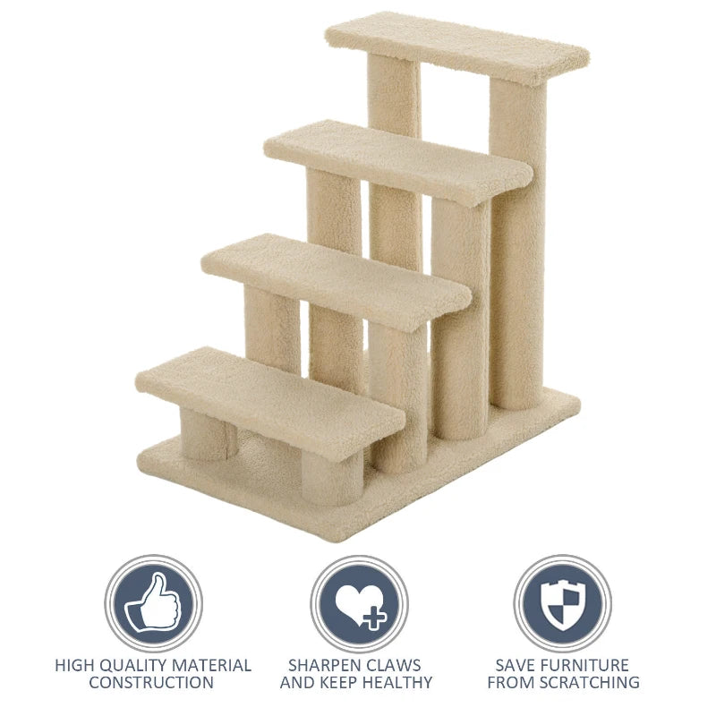 Cat Tree Ladder - Light Brown - 63.5L x 43W x 60H (cm)