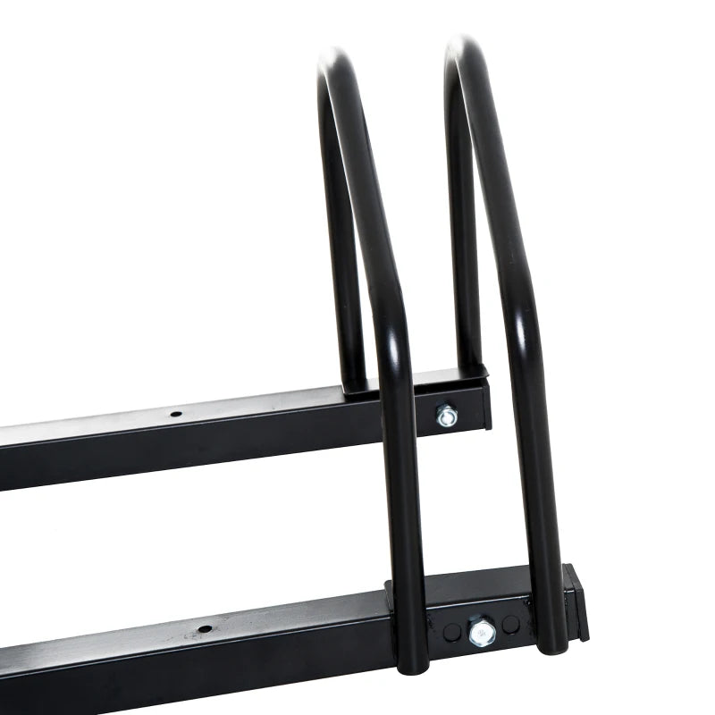 Black Bike Storage Rack - Wall or Floor Mount Bicycle Stand (5 Racks)