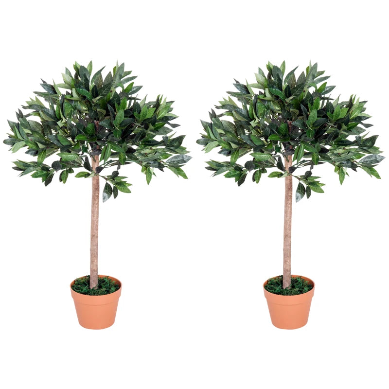 3ft Artificial Olive Tree Indoor Plant Greenery in Orange Pot Set of 2