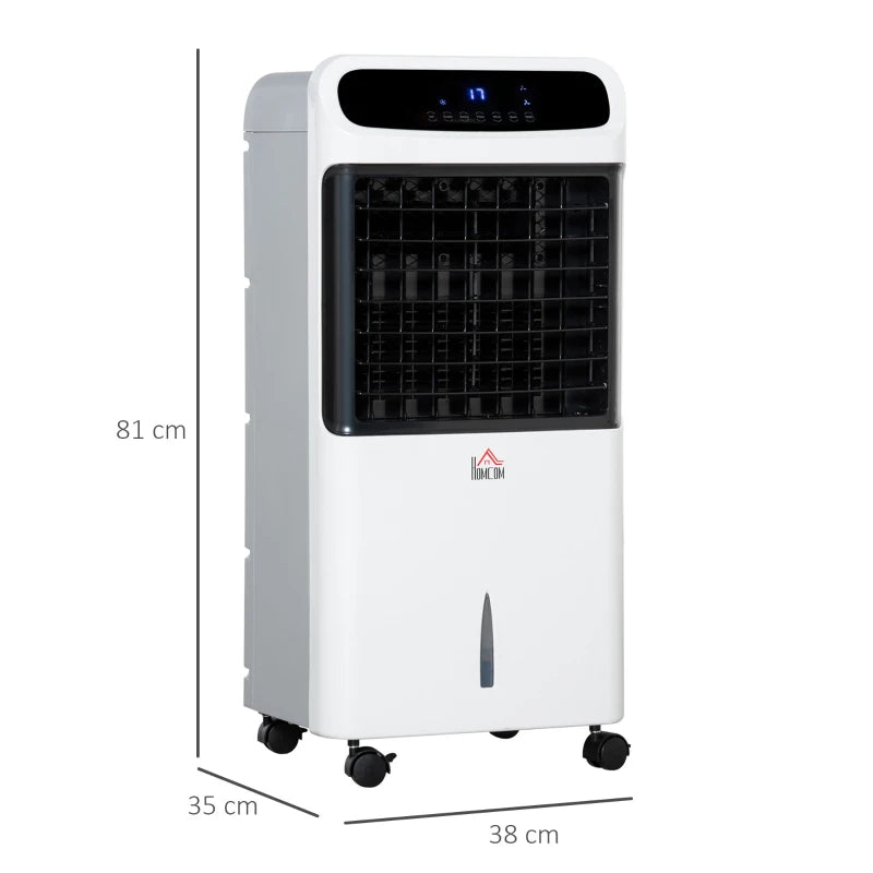 Portable 12L Tank Air Cooler with Ice Cooling and Humidifier - White