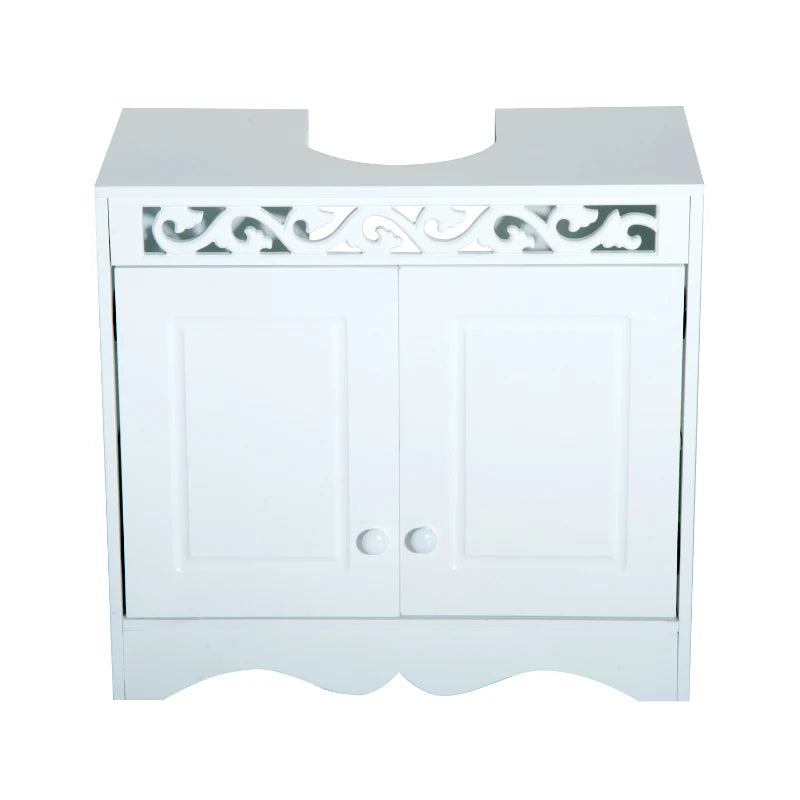 White Under Sink Bathroom Storage Cabinet