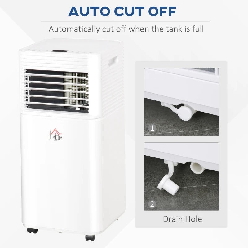 Portable 9000 BTU Air Conditioner - White, Dehumidifier, Fan, Remote, Timer, Window Kit - A Energy Efficiency