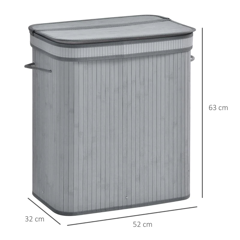 Grey Wooden Laundry Basket with Flip Lid