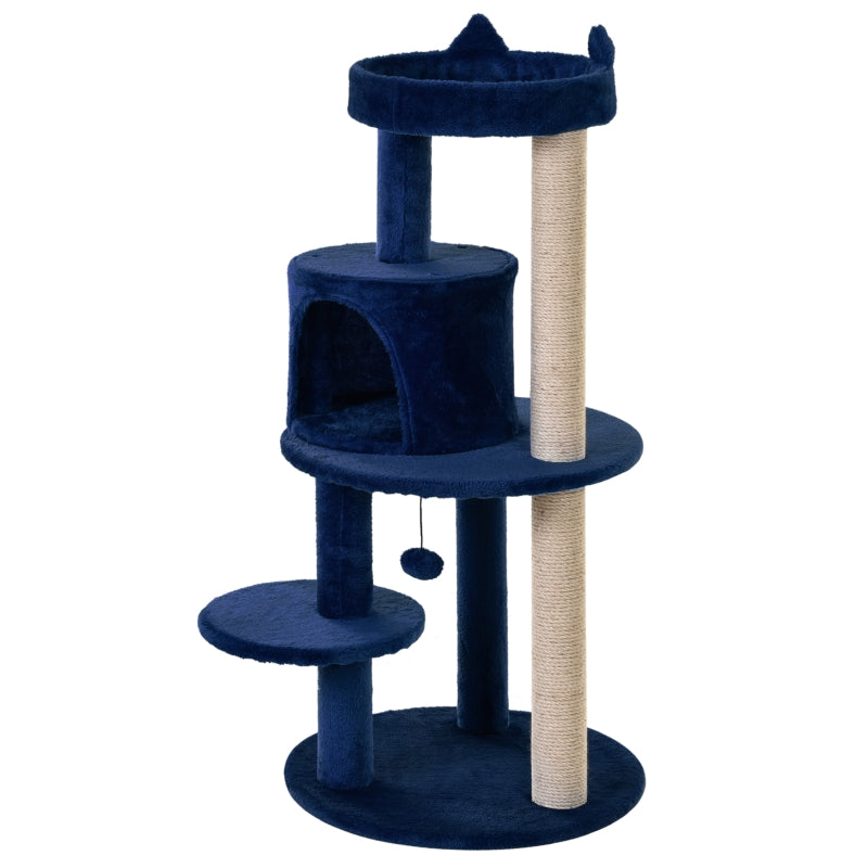 Blue Cat Tree Tower with Scratching Posts and Perches