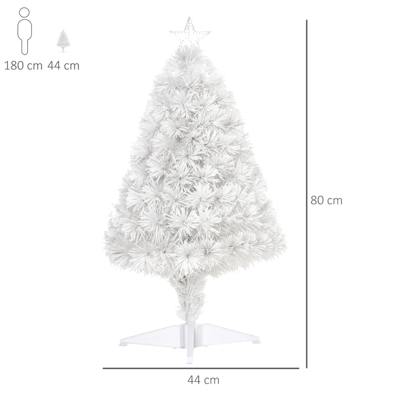 White Fibre Optic Tabletop Christmas Tree - 2.5FT