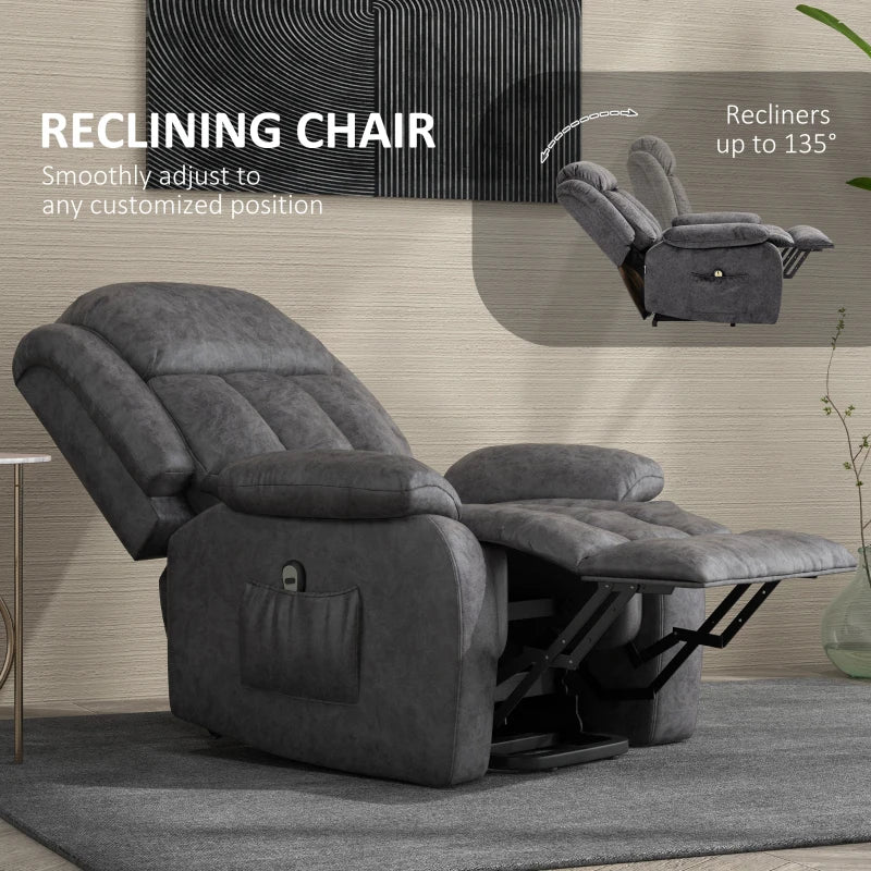 Grey Electric Power Lift Recliner Chair for Elderly with Remote Control