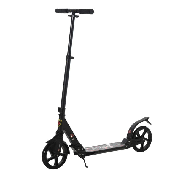 Black Folding Kick Scooter with 2 Big Wheels for Teens and Adults 14+